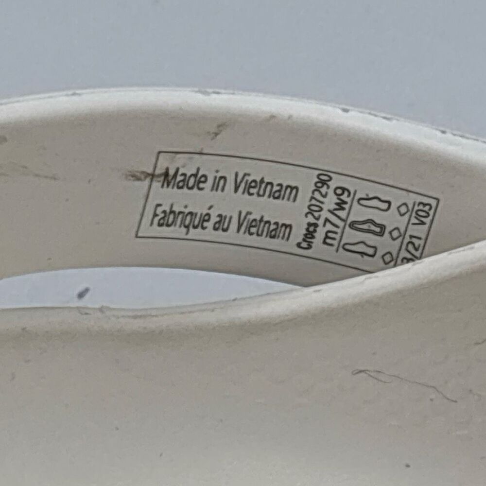 Crocs Crocband 3D Shapes Clog White Rainbow Style 207290 Unisex Men's 7 W 9 - Picture 8 of 9